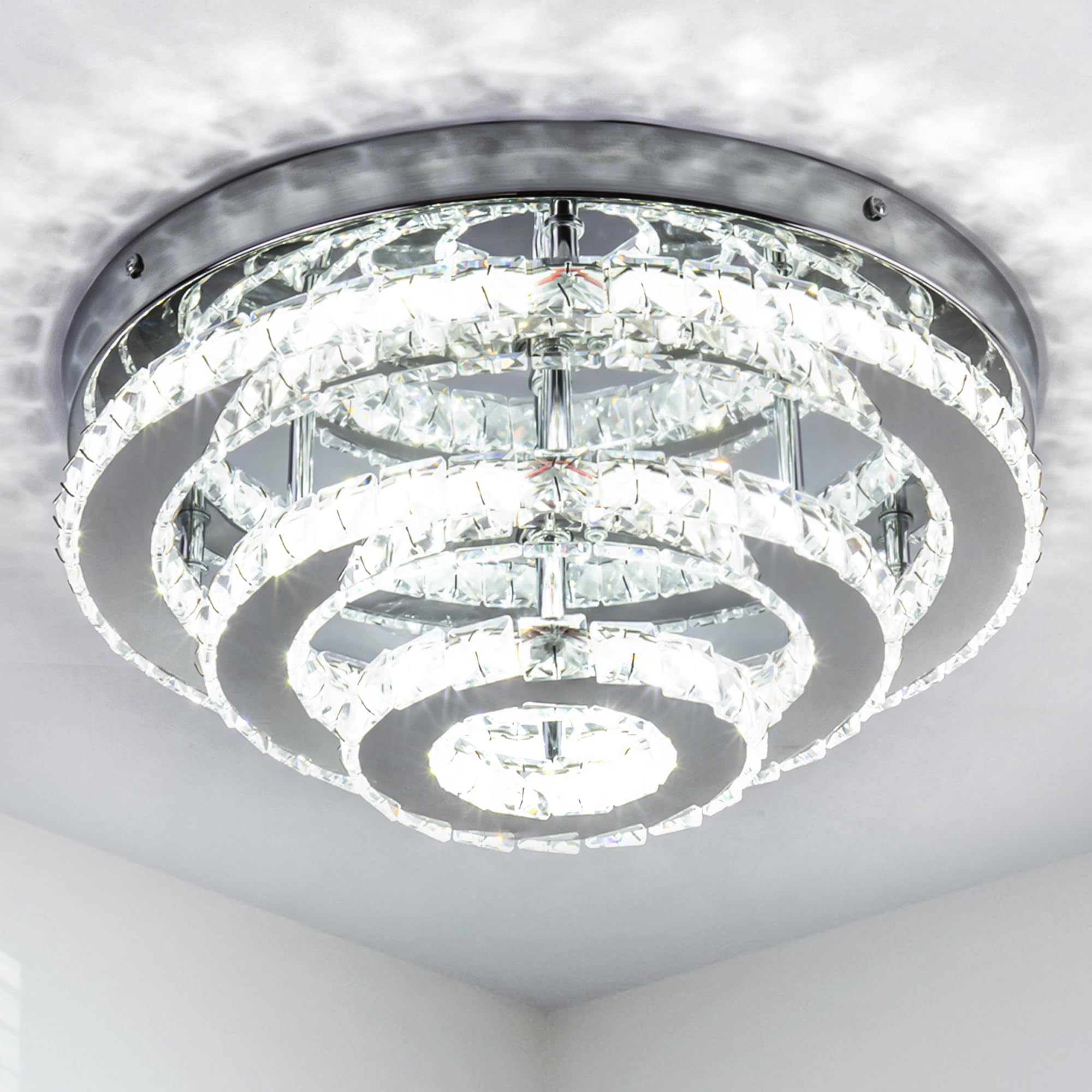 Kristallen Kroonluchter XL - Crystal Led Hanglamp - 3 Ring Hanglamp