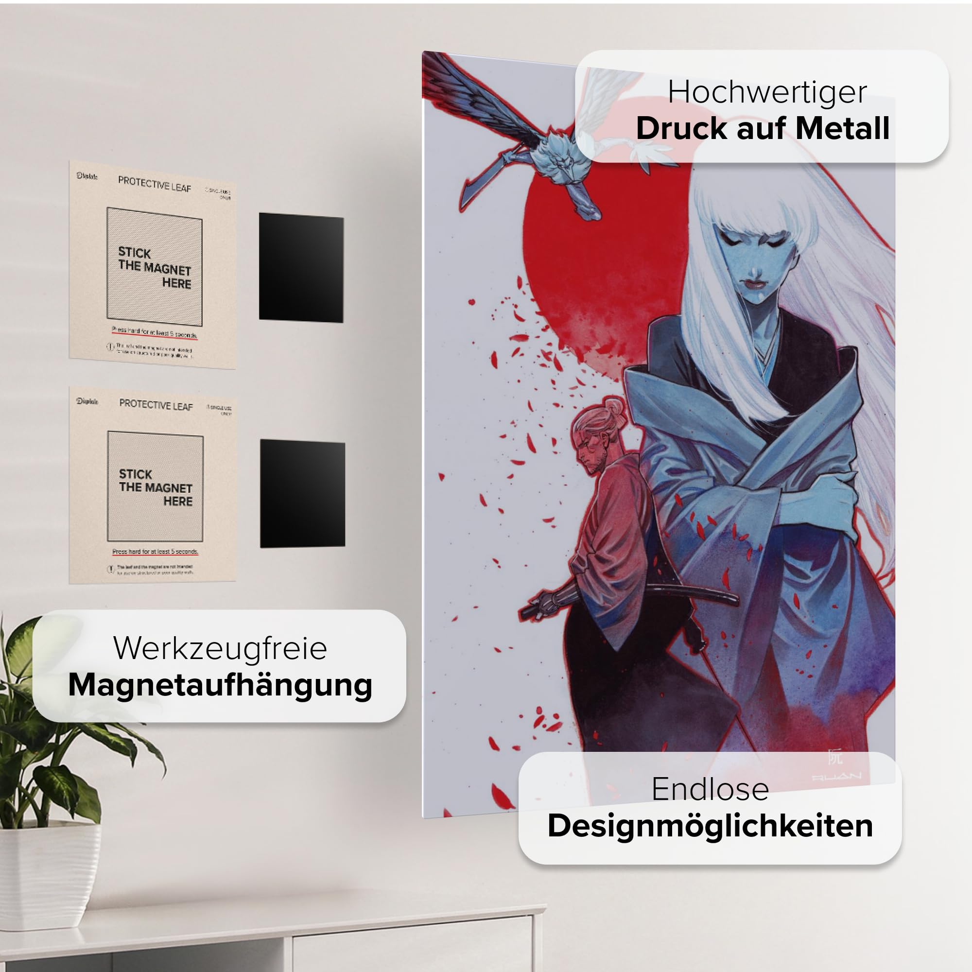 Displate - Poster in metallo - Witcher 3 - The Witcher Ronin - Ronin Alternative Cover - Dimensione L - 67,5 x 48 cm Matt