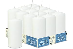 HYOOLA White Pillar Candles 3x6 Inch