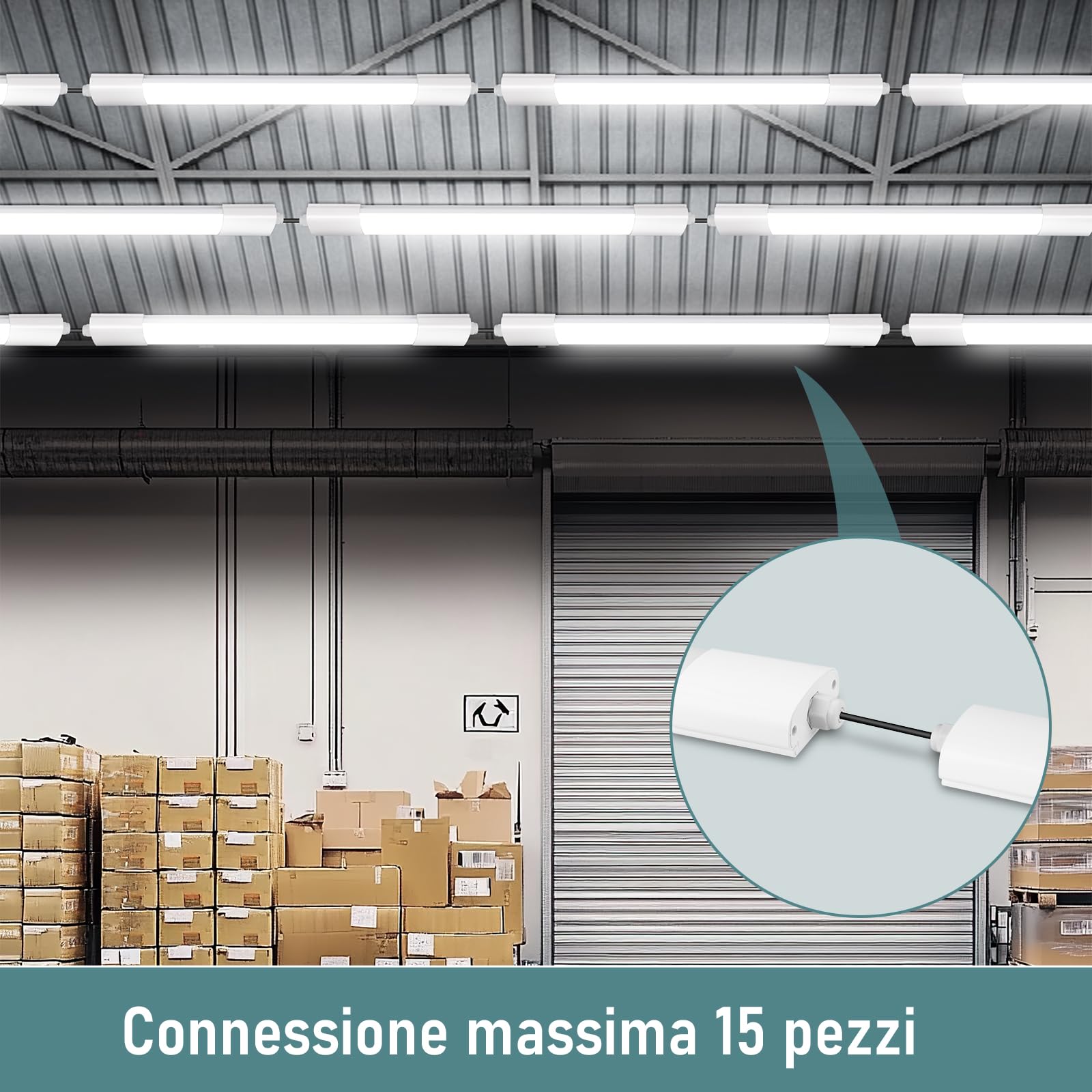 Confezione da 2 lampade a LED per ambienti umidi, 120 cm
