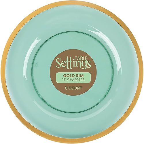 PLASTICPRO Plastic Pro - Paquete de 4 platos de carga de 13 pulgadas borde negro cargadores de plástico transparente platos de servicio grandes