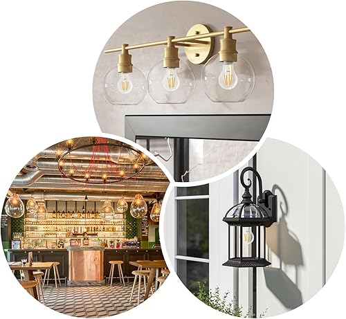 Miniatura 6 de Bombilla LED Edison A19 E26 con base regulable, 4 W (equivalente a 40 vatios) 3000 K blanco cálido suave, bombilla de filamento LED de vidrio