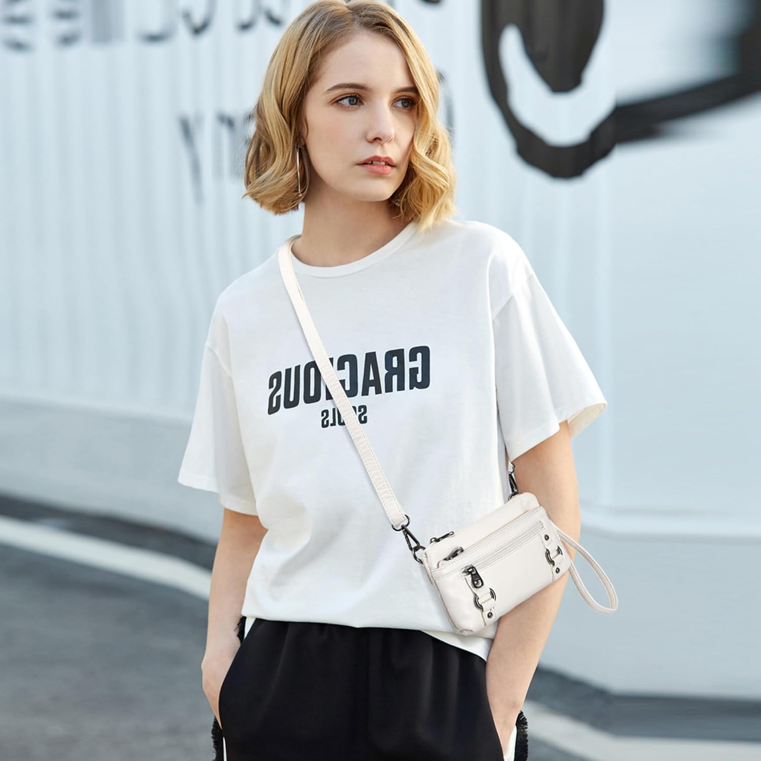 Haytijoe Triple Zip Crossbody Purses Small Crossbody Bags for Women Cell Phone Purse Soft Leather Cross Body Clutch Purse - Image 2