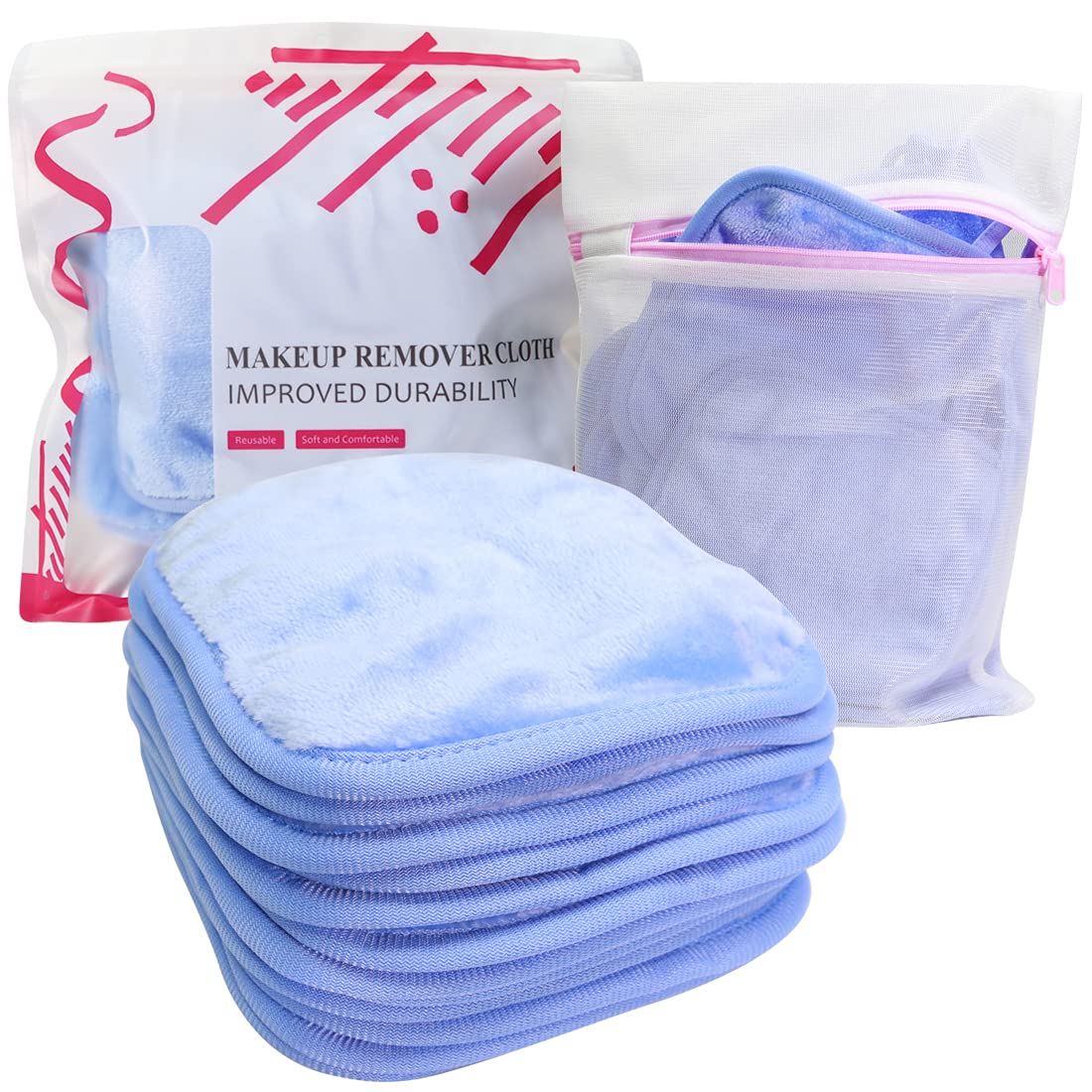 KODAMO | Reusable Makeup Remover Cloth 6 x 6 in 12 Pack - Microfiber Washable Facial Cleansing Towel for All Skin Types Wi...