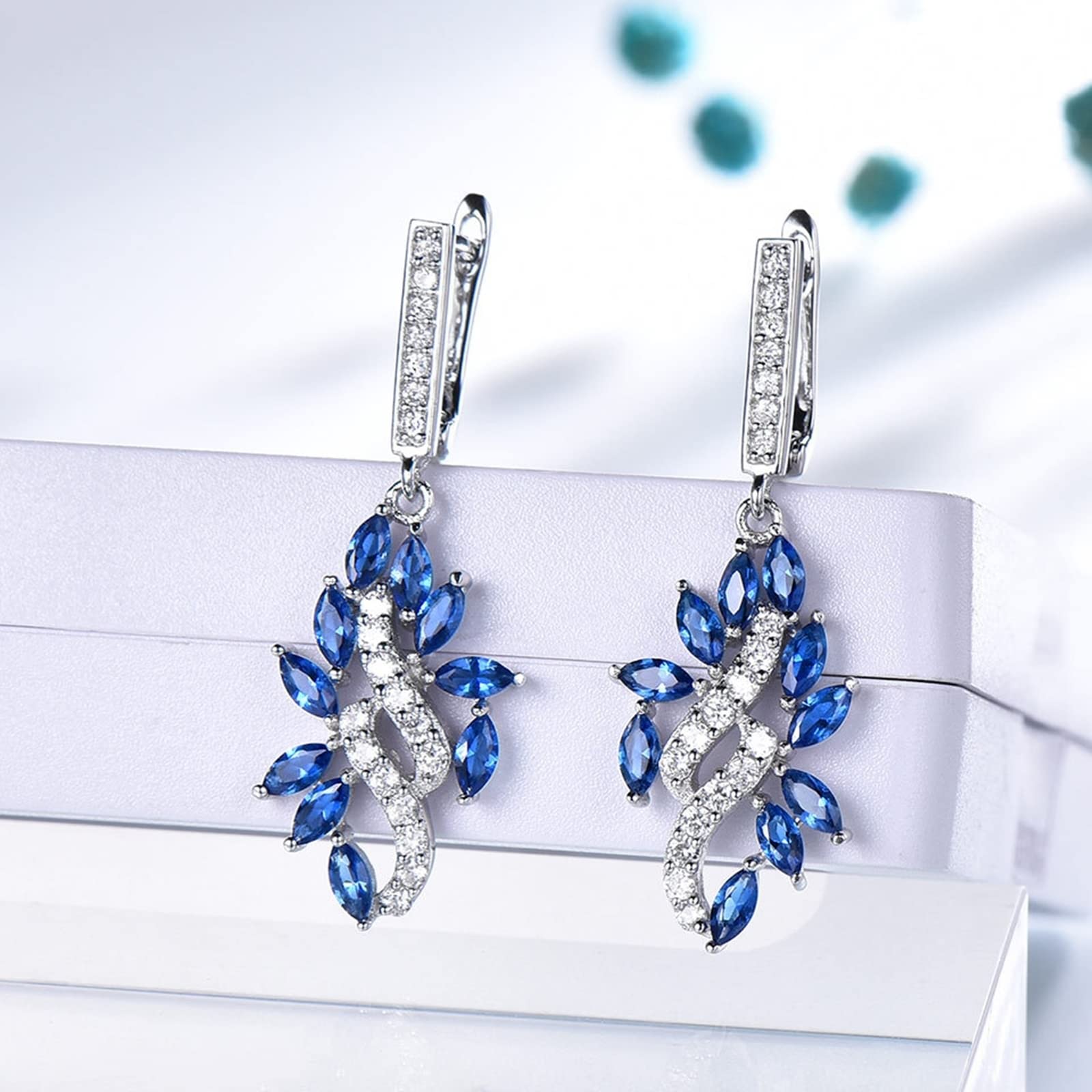 Gioielli da sposa per damigelle d'onore in argento Sterling, set di gioielli da sposa argento foglia orecchini collana e anello set di gioielli per le donne