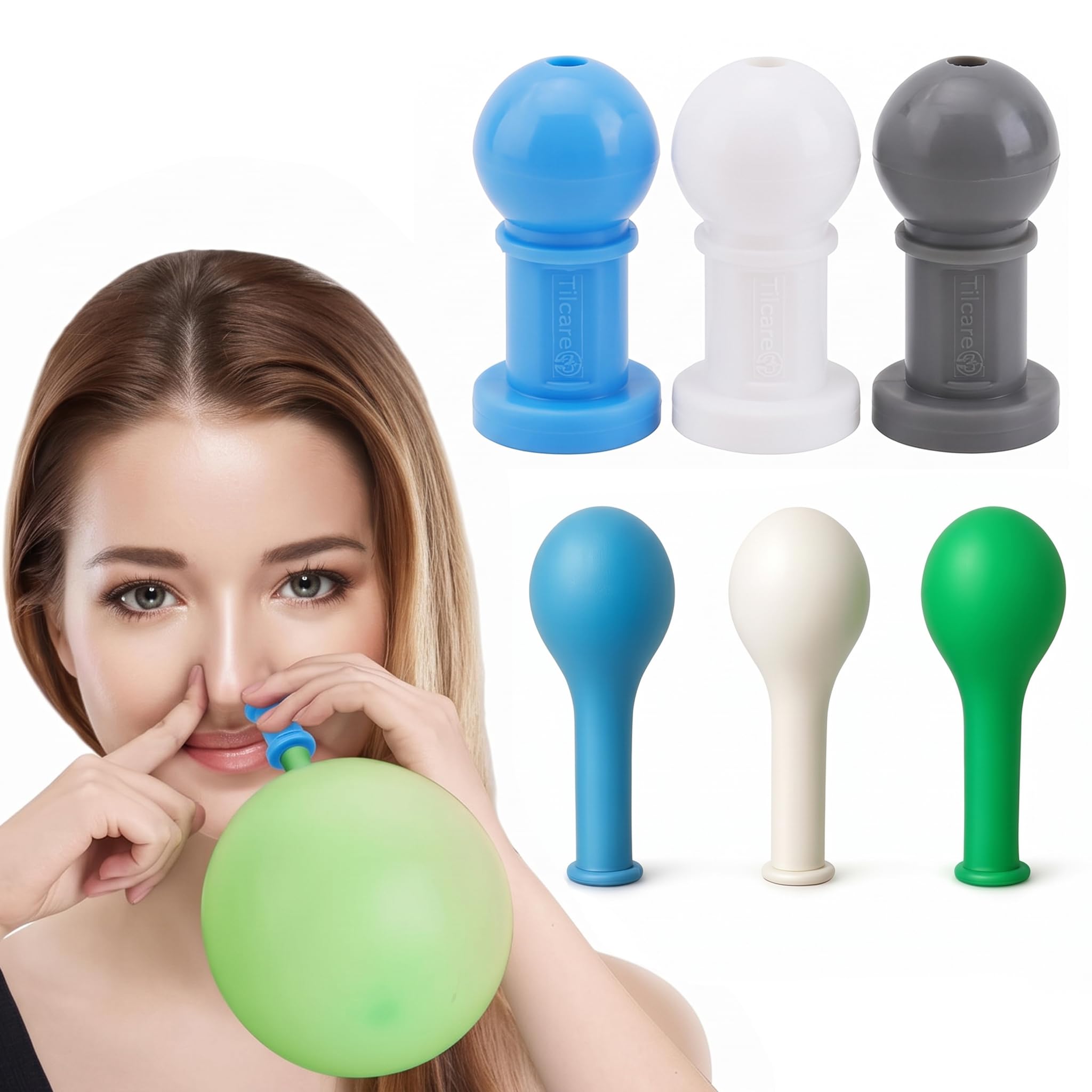 Quick-Relief Eustachian Ear Unclogger: Ear Popper with 3 Tips & 3 Balloons