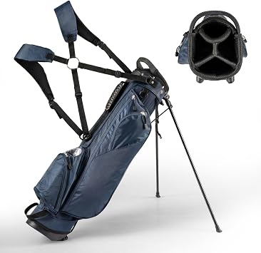 COSTWAY Golf Stand Bag, Lightweight Golf Cart Bags with 4 Way Dividers, Adjustable Dual Straps and 4 Pockets, Easy Carry