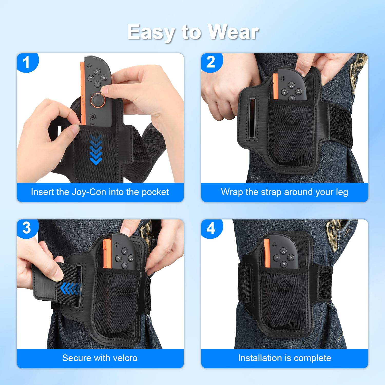 Switch 2 Leg Strap for Nintendo Switch 2 Joy-Con 2, 16inch / 27inch Two Sizes for Adults & Children - Image 3