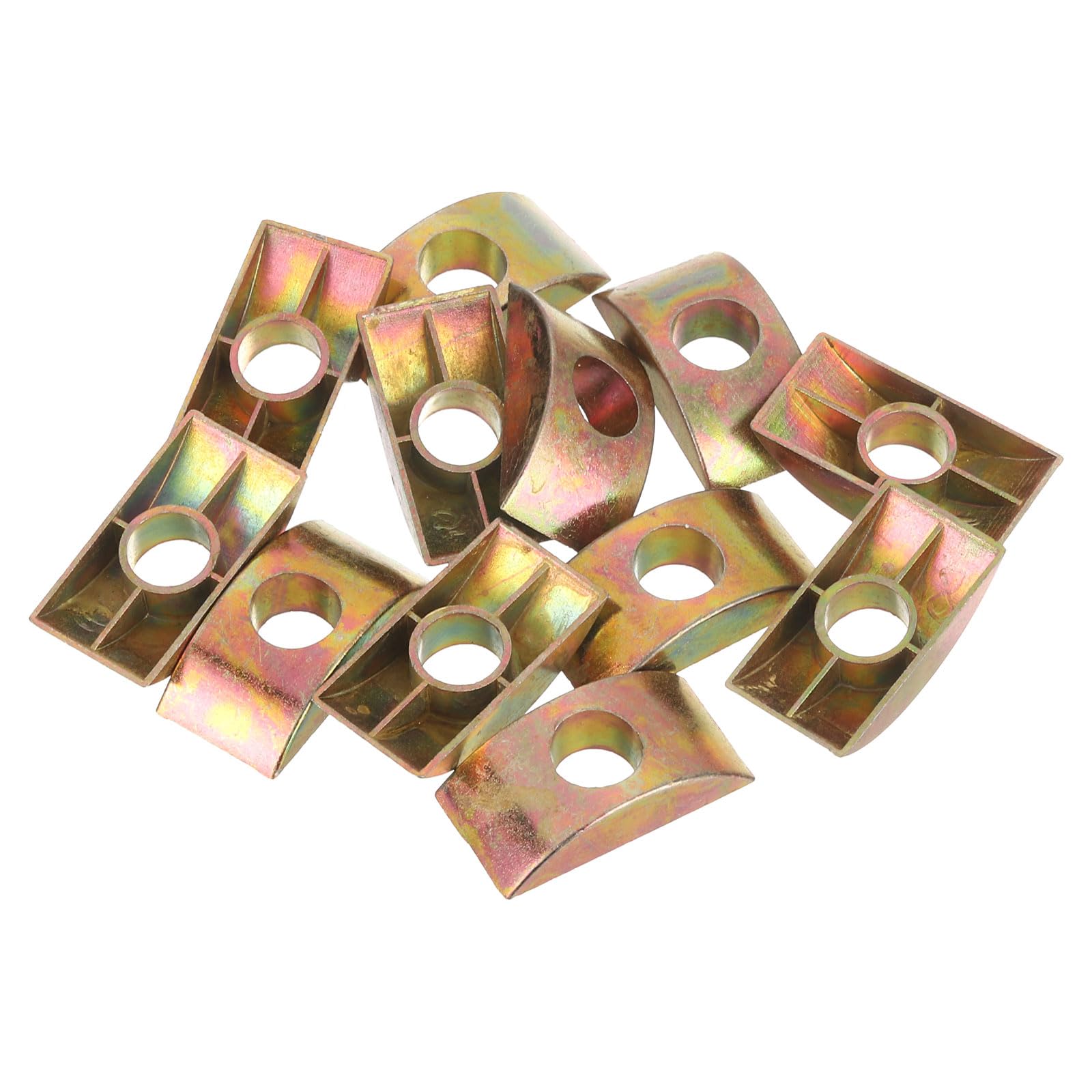 sourcing map M8 Half Moon Nuts Washers, 12 Pcs Iron Half Moon Nuts Spacer Washer, Spacer Connector Hardware Fittings, Bronze