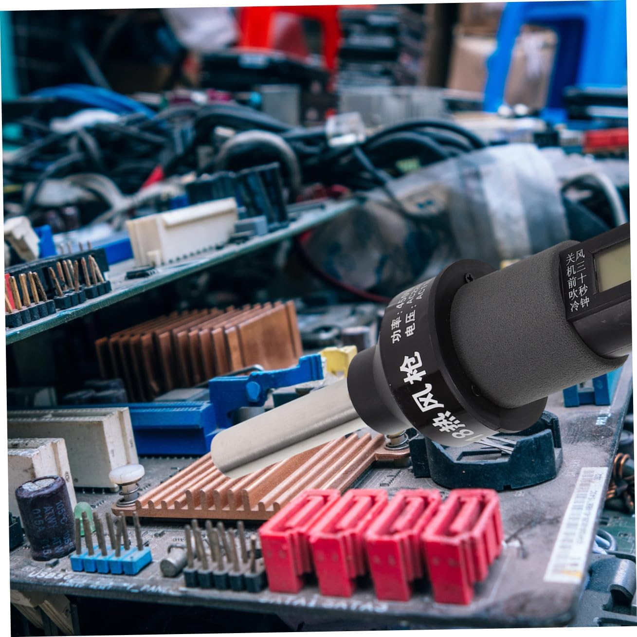 110v Portable Heat Gun Soldering Station Nozzles Kit Lcd Temperature Control Us Plug