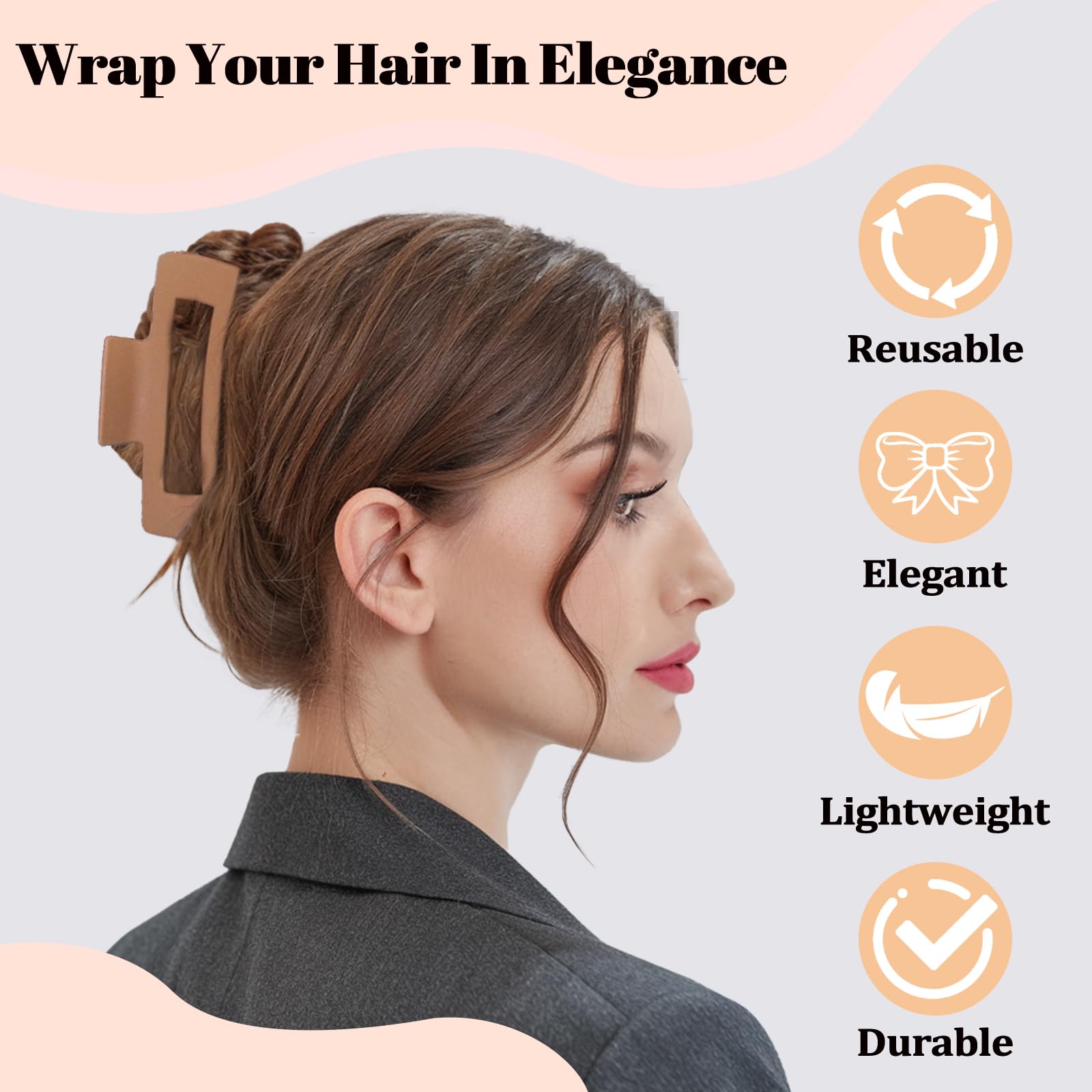 VivaSmile 8 PCS Hair Clips for Women Large Hair Claw Clips, 4.3 Inch Matte Strong Hold Clips - Image 2