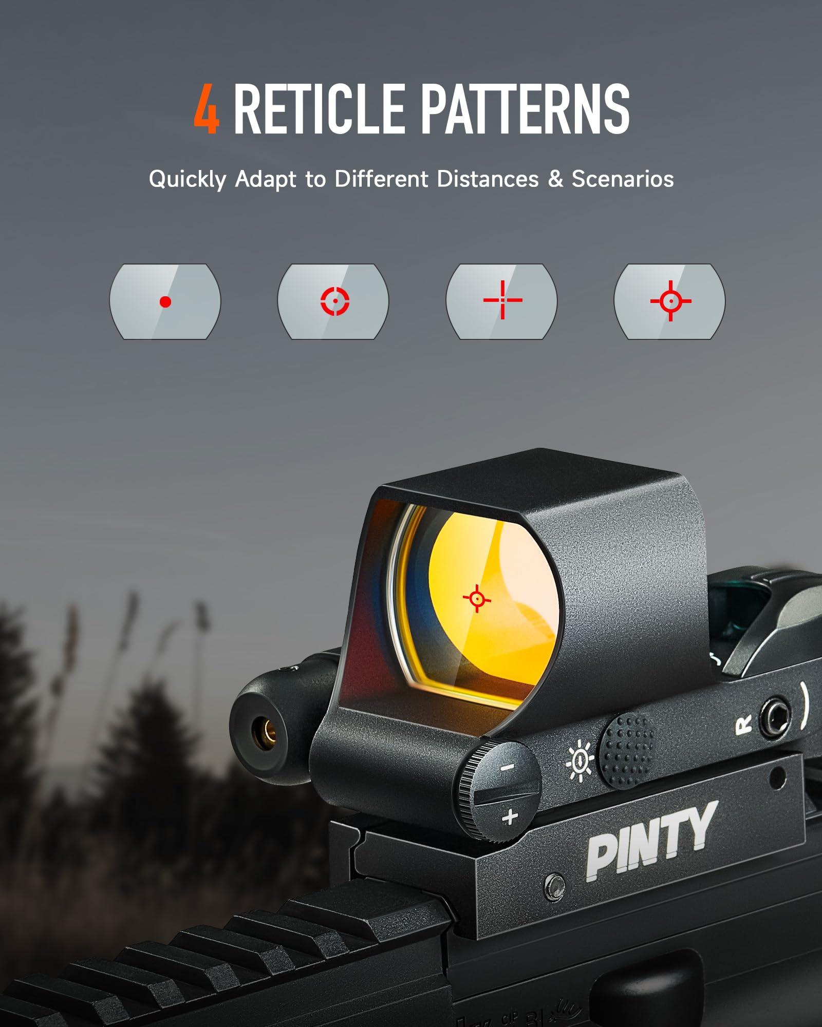 PINTY Reflex Sight Red Laser Combo, 3 MOA Red Dot Sight