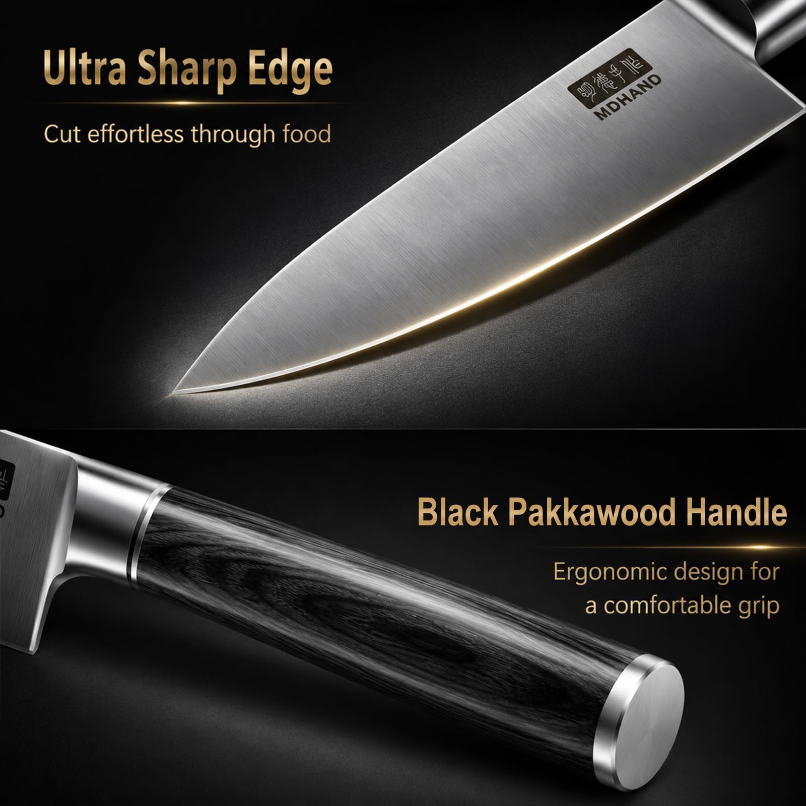 MDHAND Chef Knife 8 Inch, Ultra Sharp Japanese Kitchen Knife Gift Box — Amazon image 4