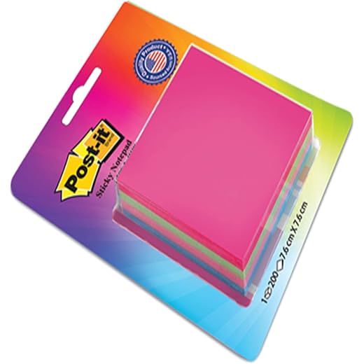 3M Post-it Sticky Note Cube 200 Sheets 3 x 3