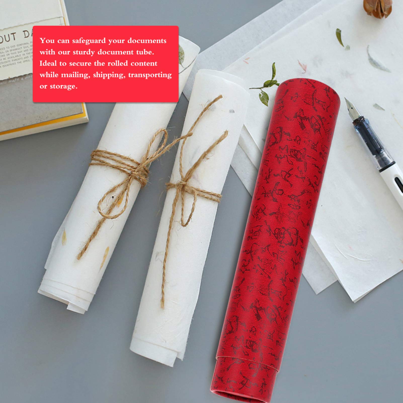 Tube de Rangement Télescopique pour Affiches et Dessins en Papier Rouge