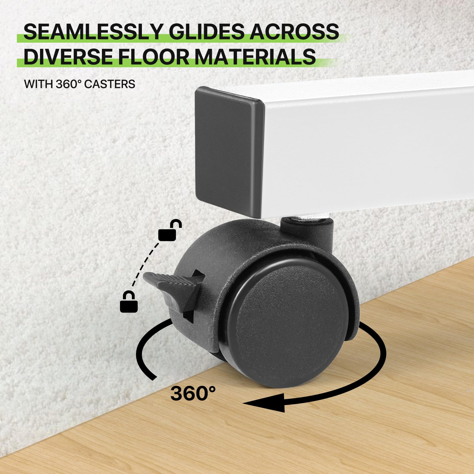 Magshion Standing Desk with Wheels 28-46 Heights Adjustable Sit to Stand Up Mobile Computer Table with Keyboard Tray — view 9