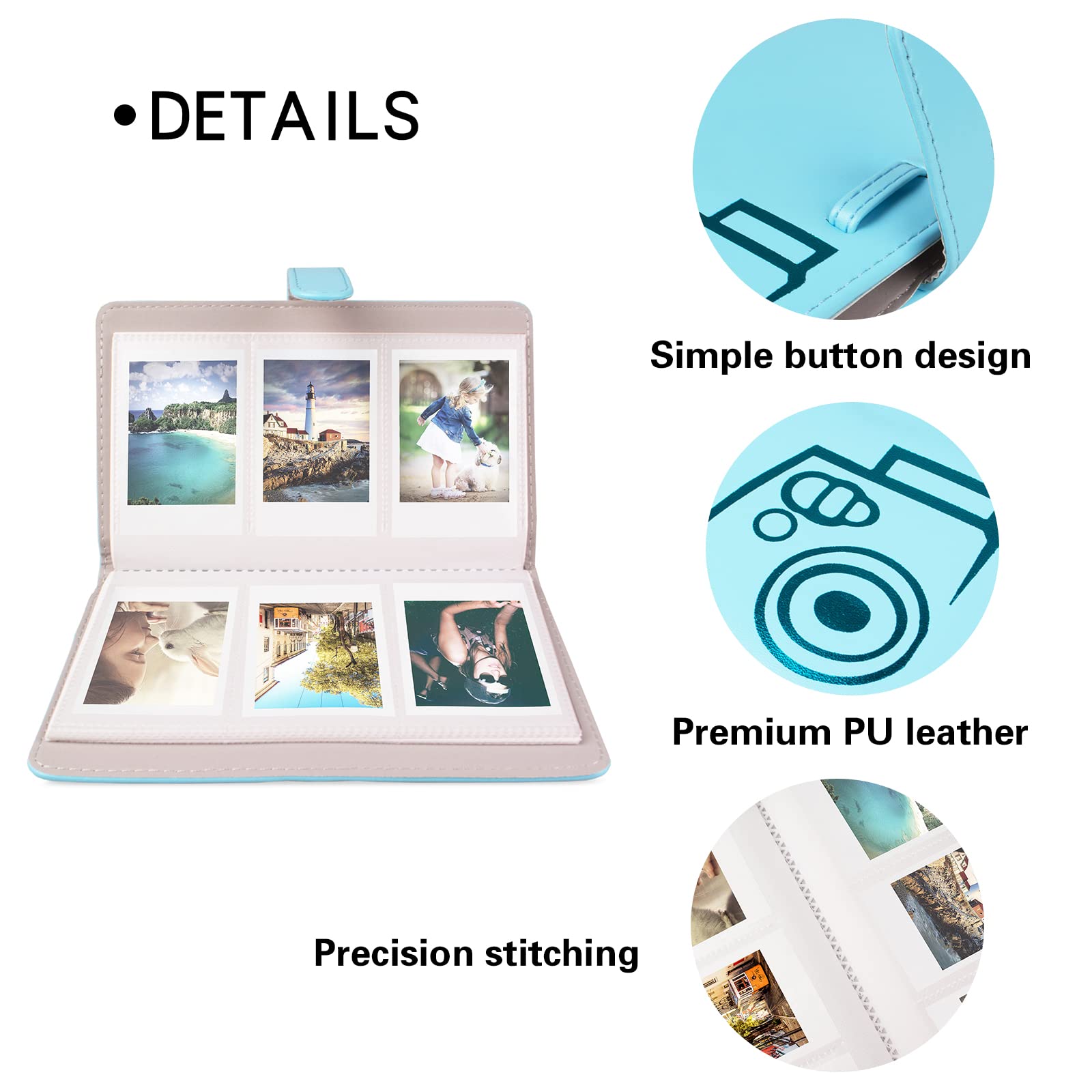 Album Fotografico Per Fujifilm Mini - 200 Tasche In Pelle PU Per Foto Istantanee - Foto 10