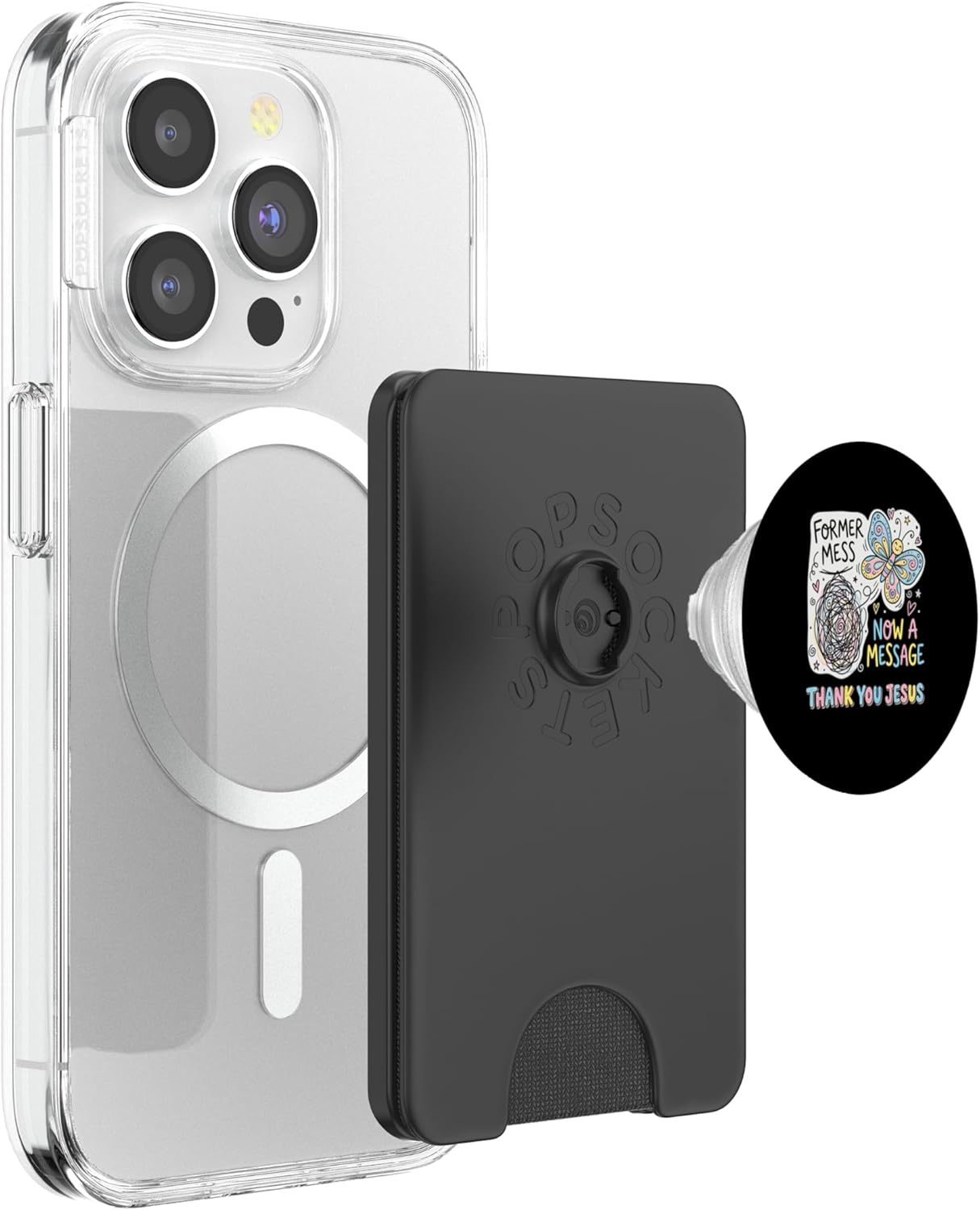Former Mess Now A Message Thank You Jesus Christian Faith PopSockets PopWallet for MagSafe