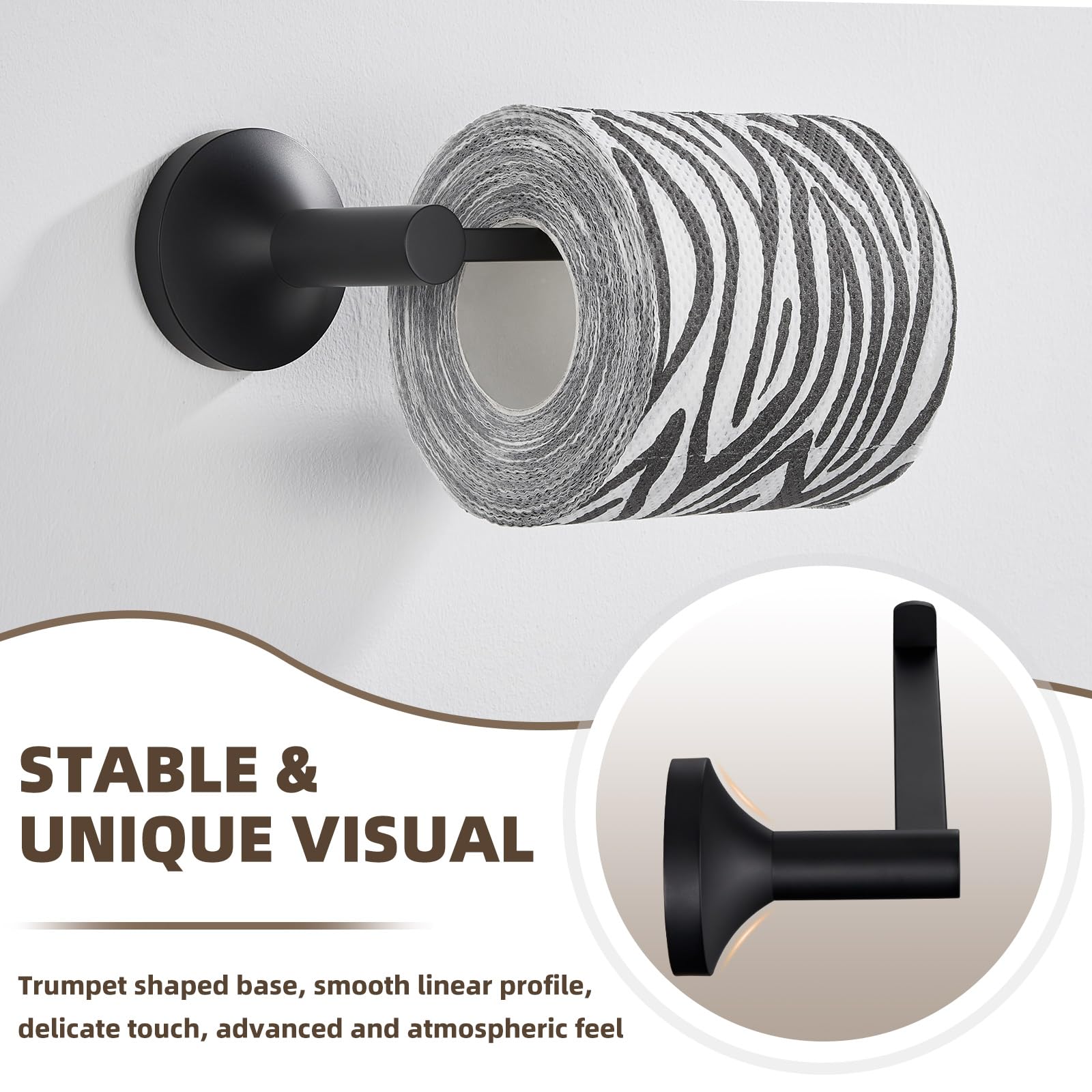APLusee Matte Black Toilet Paper Holder for Restroom, 304 Stainless Steel — Amazon image 6