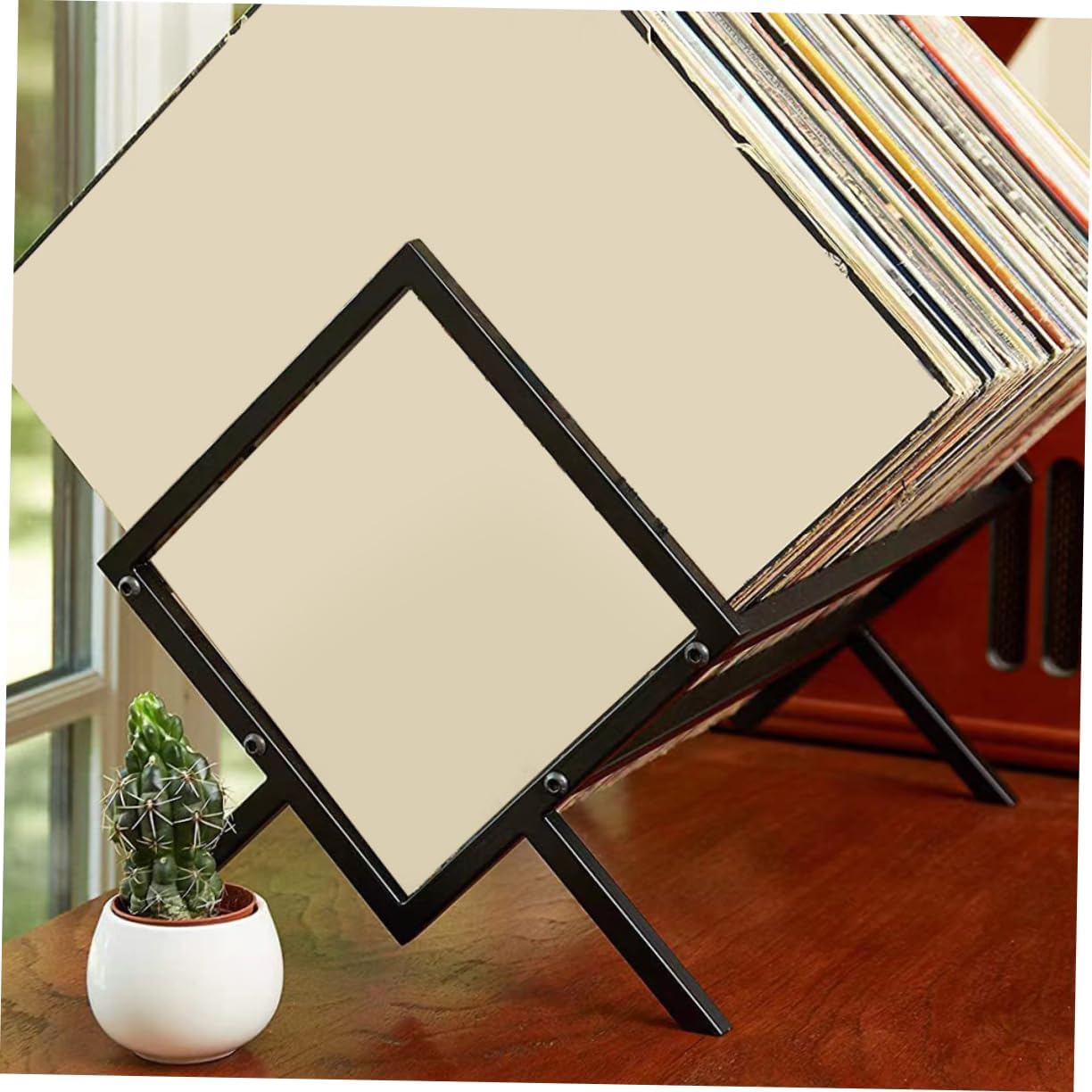 Mikinona Industrial Bookshelf Cd Rack Aluminum Magazine Rack Vintage Iron Book Holder