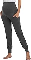 Vista 3 de AMPOSH - Pantalones de maternidad para mujer, elásticos, holgados, cómodos, para descansar, con bolsillos, pantalones deportivos
