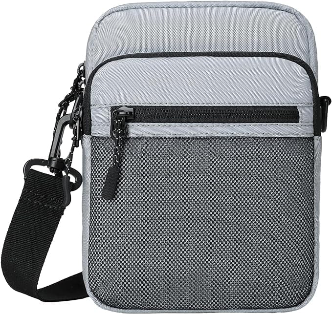 SackPack Lack Small Crossbody Mini Side Shoulder Bag for Men Women Compatible Phone Passport Purse Sling Fanny Pack Water Resistant -Light Grey-image-31