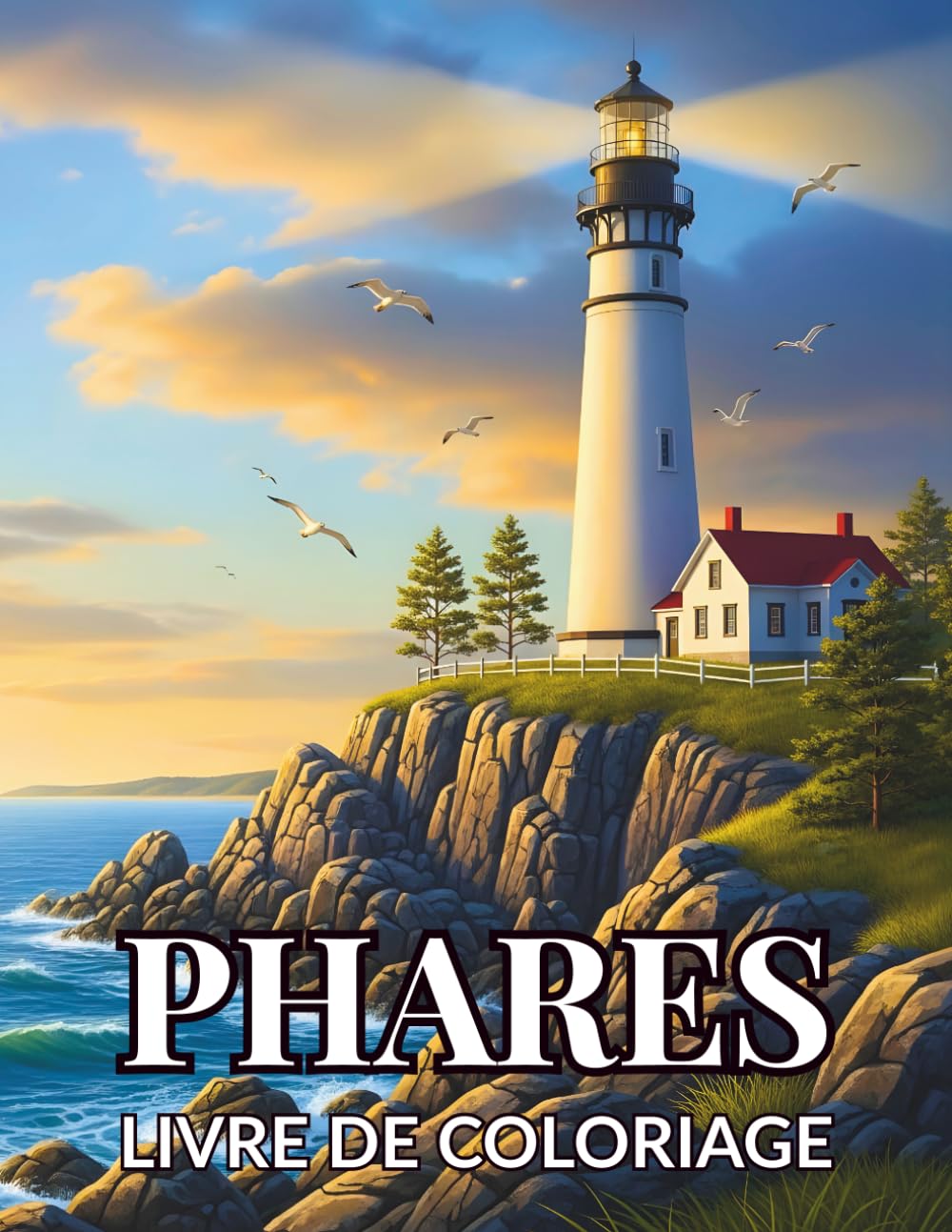 Phares Livre de Coloriage: 50 Dessins De Phares à Colorier, Paysages Marins Relaxants pour Adultes et Seniors (Nature Thérapie - Coloriage Pour Adultes)