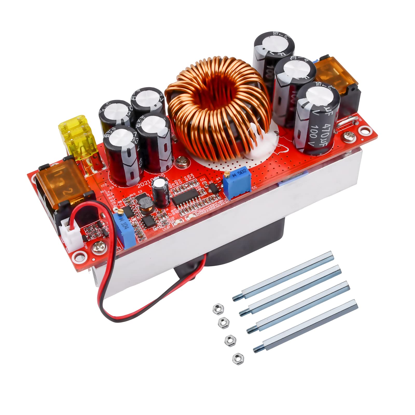 Aideepen Convertidor de impulso de 1800 W, 40 A, CC CC, convertidor ascendente, módulo de alimentación constante, 12-60V hasta 12V-90V