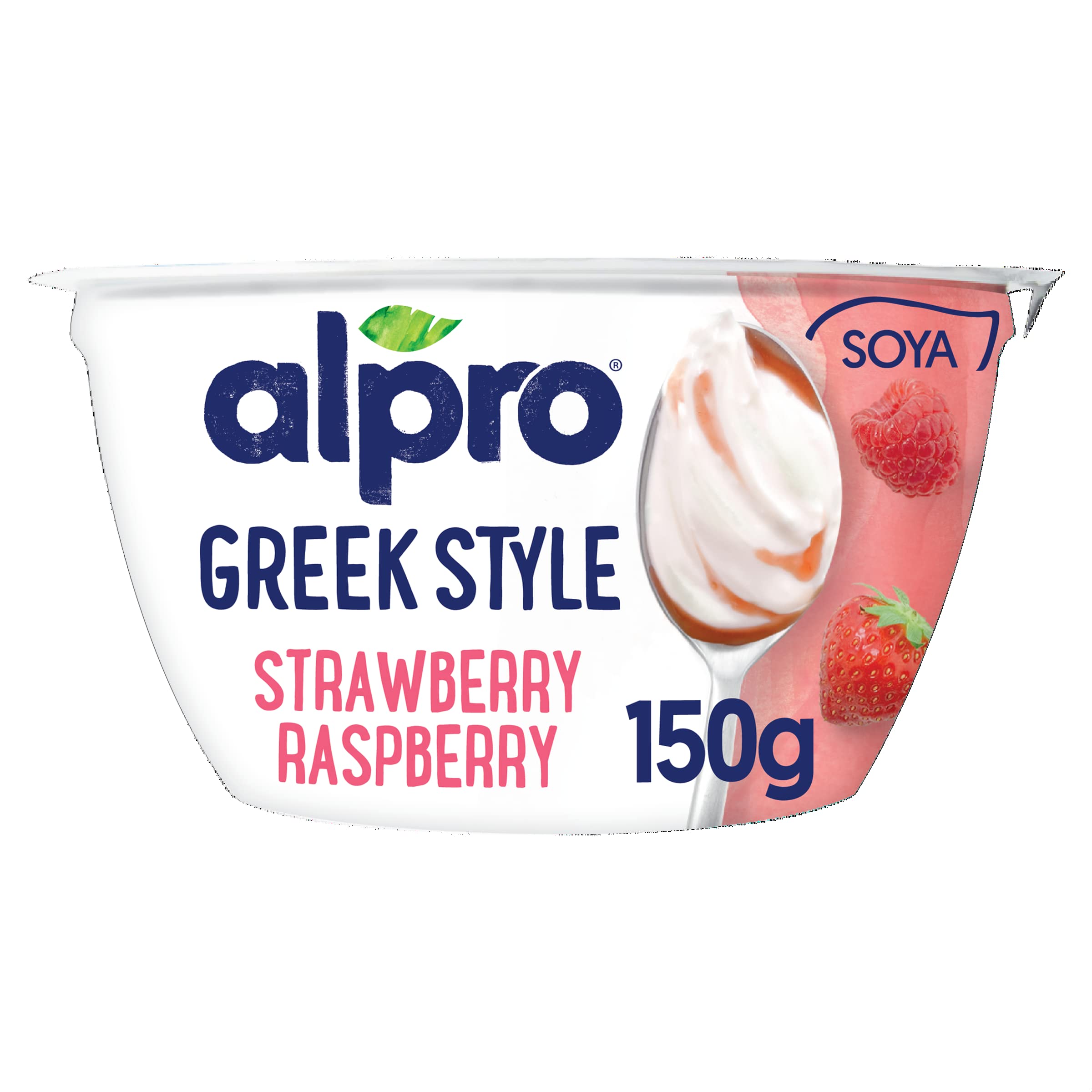 Buy Alpro Greek Style Strawberry & Raspberry, PlantBased & Soya Yoghurt Alternative, Vegan