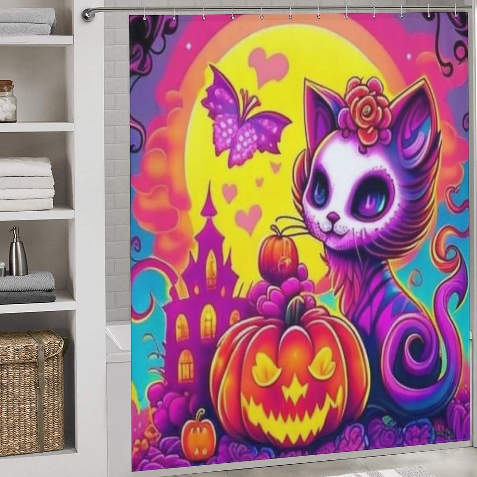 Rideau de douche Halloween citrouille pour métamorphoser votre salle de bain