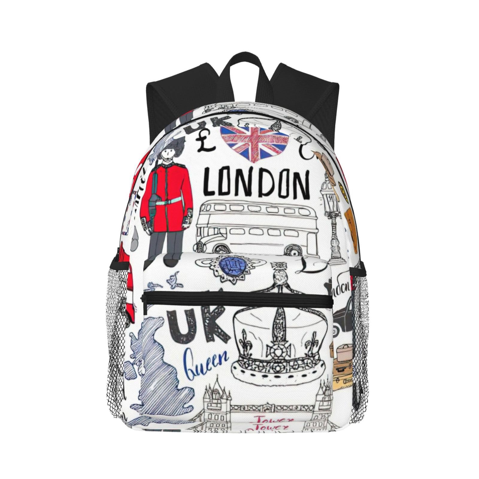 TTIGLHOH I Love London Carry On Backpacks For Boys Girls,Personal Item Travel Bag,Casual Daypack For School Trip Work