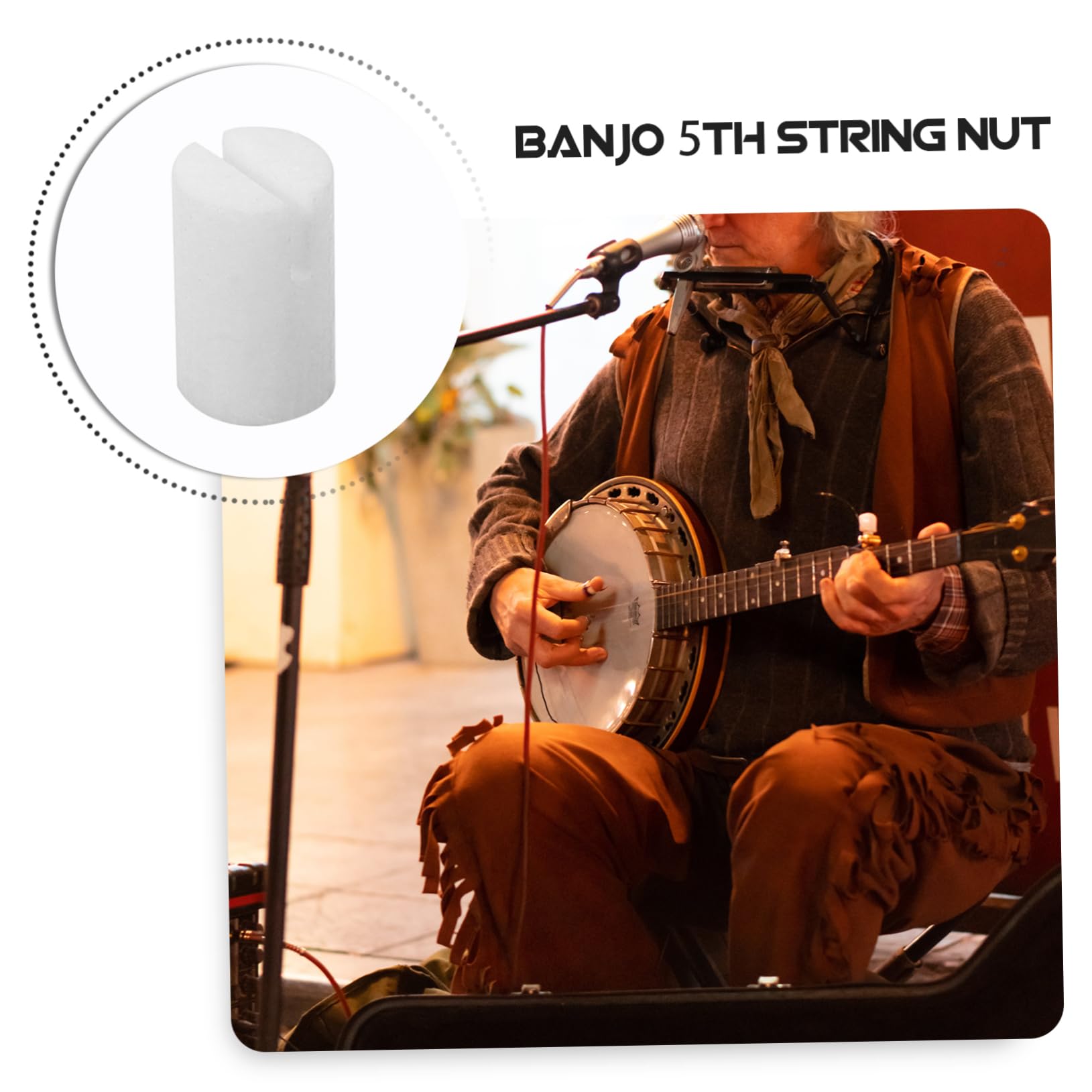 2 Sätze Banjo-saitensattel Für Die Fünfte Saite Banjo-knochensattel Ersatzzubehör Einzigartig Für Musiker 4 Stück X 2