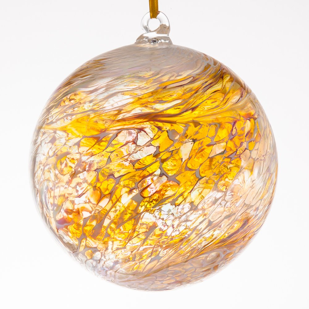 Sienna Hanging Glass Friendship Ball 10cm diameter, Gold