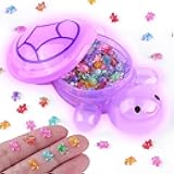200 Pcs Mini Resin Turtle with 1 Pc Jumbo Resin Purple Turtles, Luminous Miniature Tiny Turtles to Hide Glow in The Dark for Fairy Garden Dollhouse Micro Landscaping