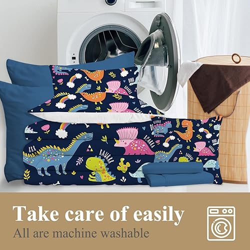 Miniatura 21 de Juego de cama individual de 8 piezas con edredón y sábanas en una bolsa para niños y niñas en una bolsa - Linda ropa de cama de animales de granja