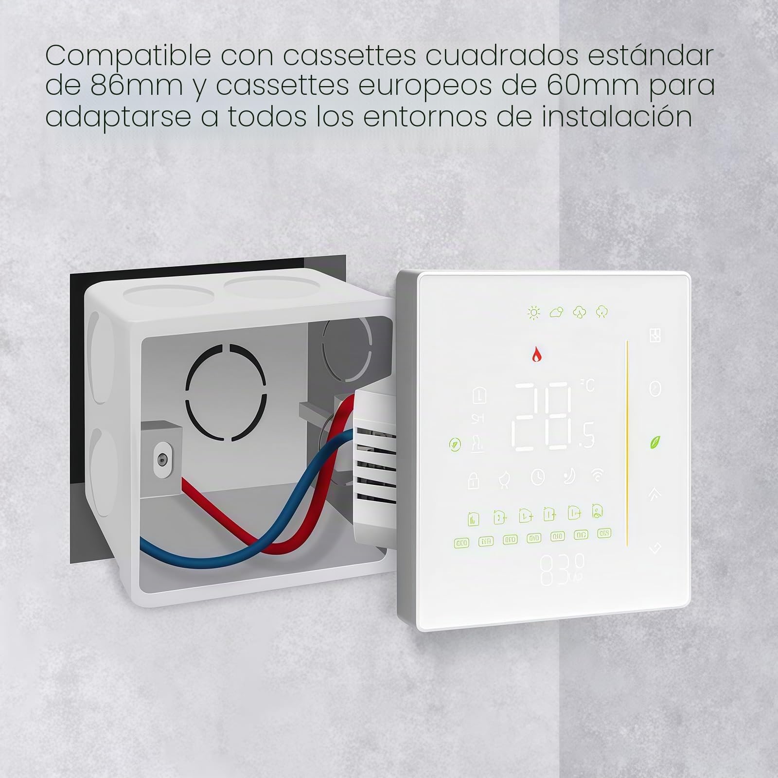 006 Serie Wi-Fi Termostato - Termostato con Pantalla Táctil para Calefacción de Agua, Electricidad y Calderas - Control Remoto Desde Teléfono Móvil Compatible con Alexa, Google Home e IFTTT