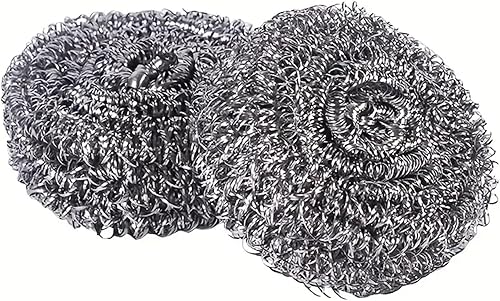 Esponjas de acero inoxidable (juego de 3 exfoliantes) que no rayan. Las esponjas de acero inoxidable eliminan fácilmente las manchas grasosas,