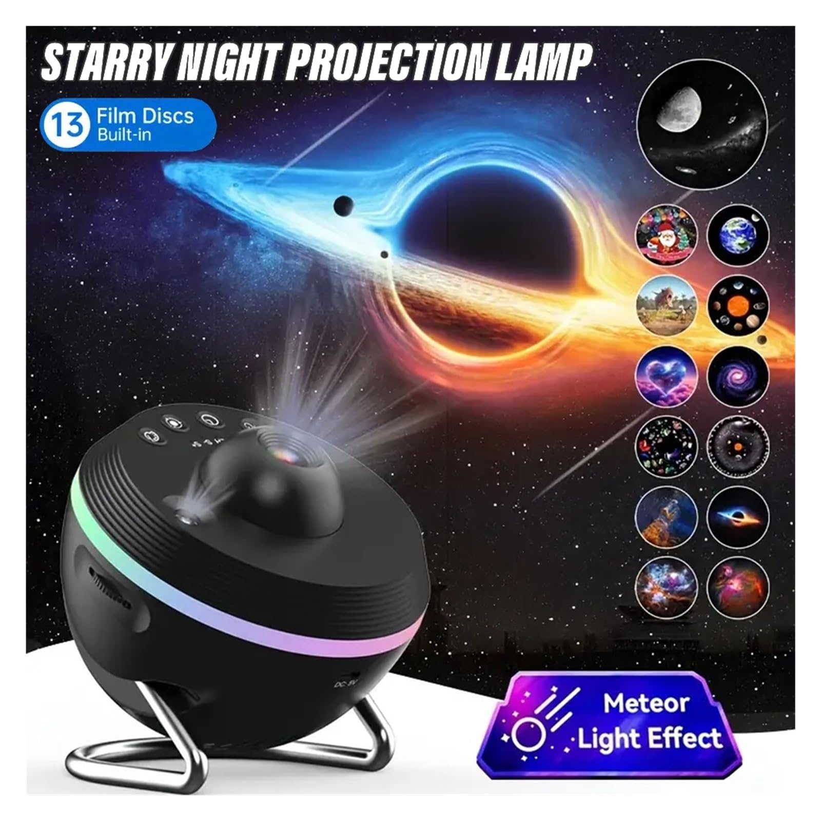 13 W 1 Projektor Gwiazdowy Lampka Nocna Galaktyki Sypialnia Planetarium Z Timerem I Funkcją Obrotu Przezroczysty Obrazowanie