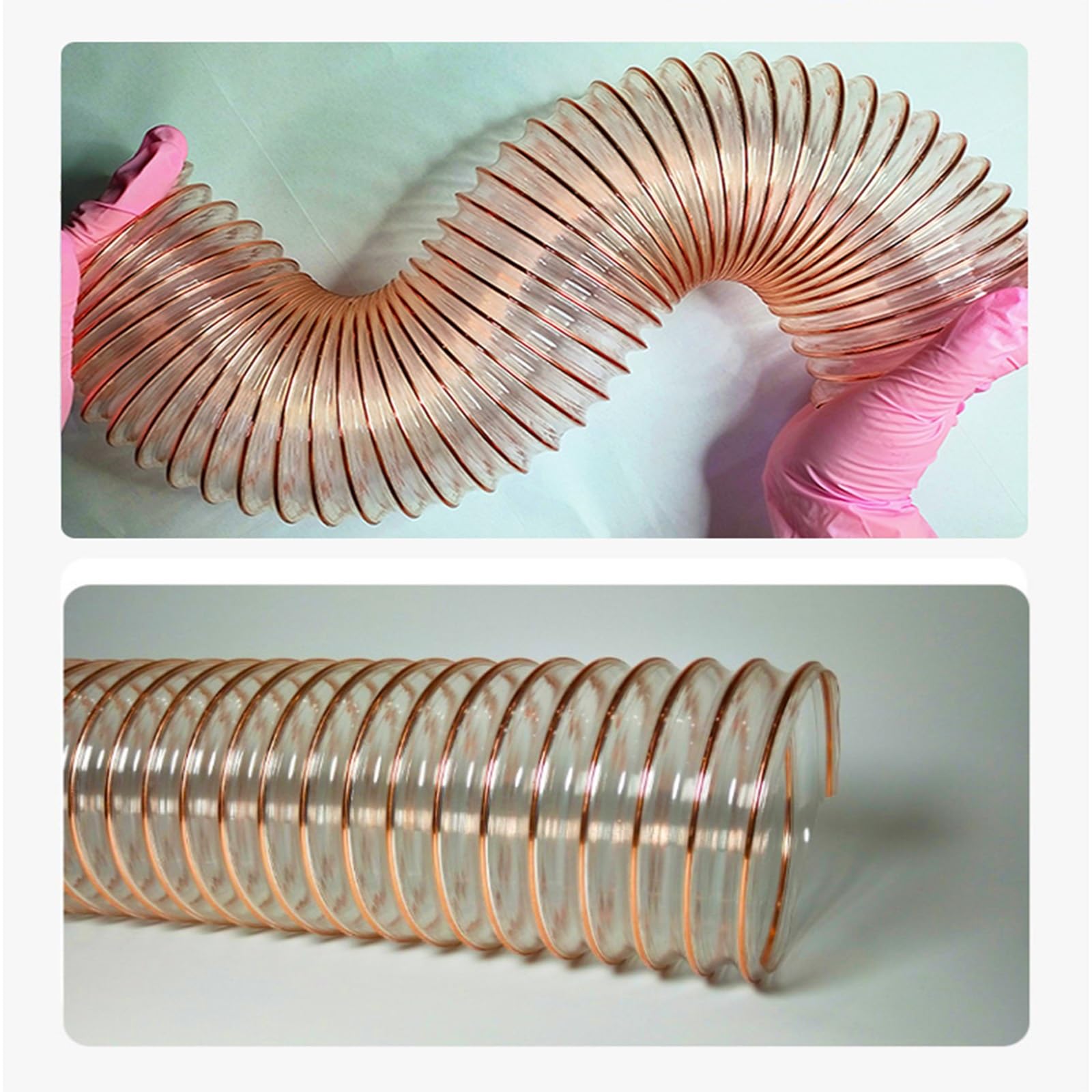 Manguera flexible de recogida de polvo de poliuretano, resistente a pinchazos, para carpintería y garaje, tubo de extracción de humos de 160 mm, rendimiento pesado