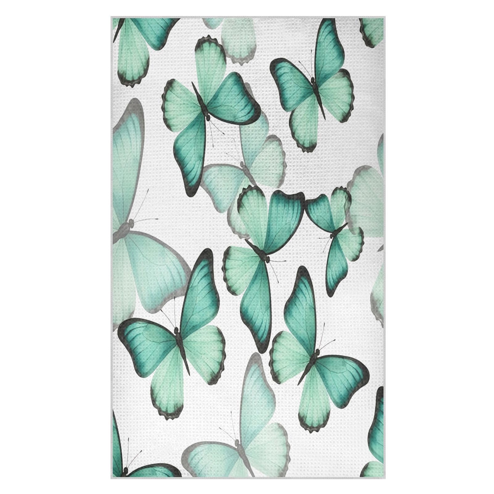 BURSTDDY Butterfly Kitchen Towels,Absorbent Dish Towels 2 Pack