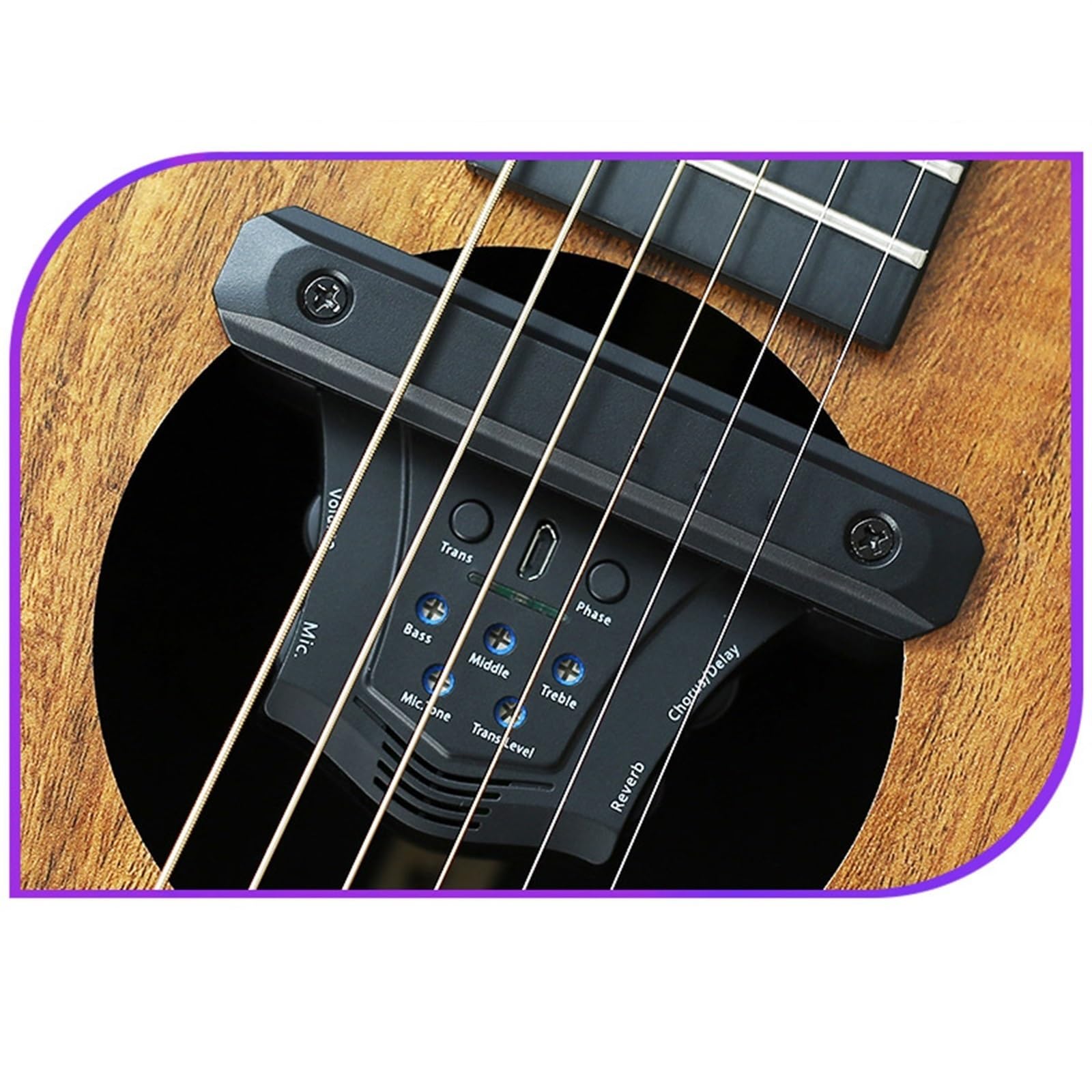 Pickup per strumenti ad arco Pickup Per Vibrazione Del Foro Sonoro Chitarra Folk Amplificatore Di Vibrazione Della Stessa Frequenza Non È Necessario Aprire I Fori