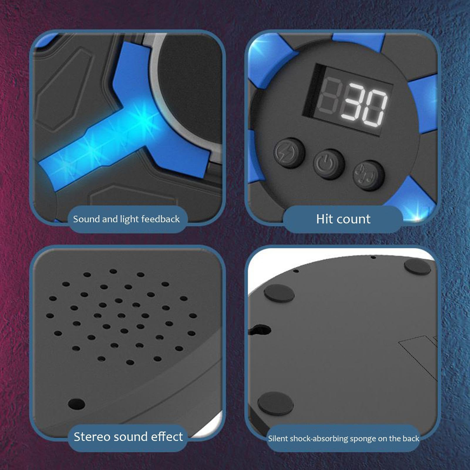Macchina Da Boxe Musicale Bersaglio Interattivo Da Pugilato Con Musica | Intelligente Attrezzatura Per Allenamento Con Bersaglio Per Casa, Ufficio, Palestra E Fitness Indoor