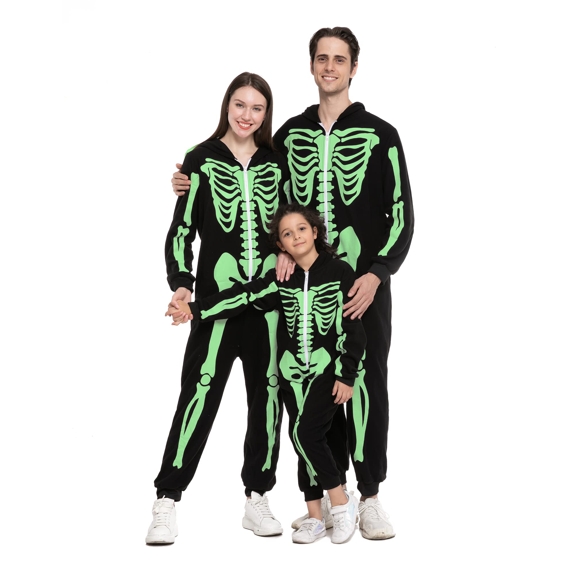 spooktacular creations Adult Men Skeleton Family Matching Pajama Onesie (Glow in the Dark)-L-picture-12