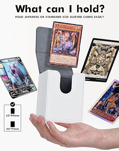 Miniatura 26 de ZLCA Caja de cartas para MTG Yugioh TCG, caja de almacenamiento de tarjetas con divisores con capacidad para más de 100 tarjetas con funda, funda