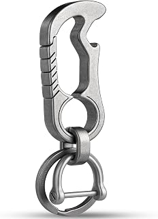 Titanium Carabiner Keychain Clip, Bottle Opener Keychain Multitool, Heavy Duty Car Keys Keychain Tactical for Men and Women