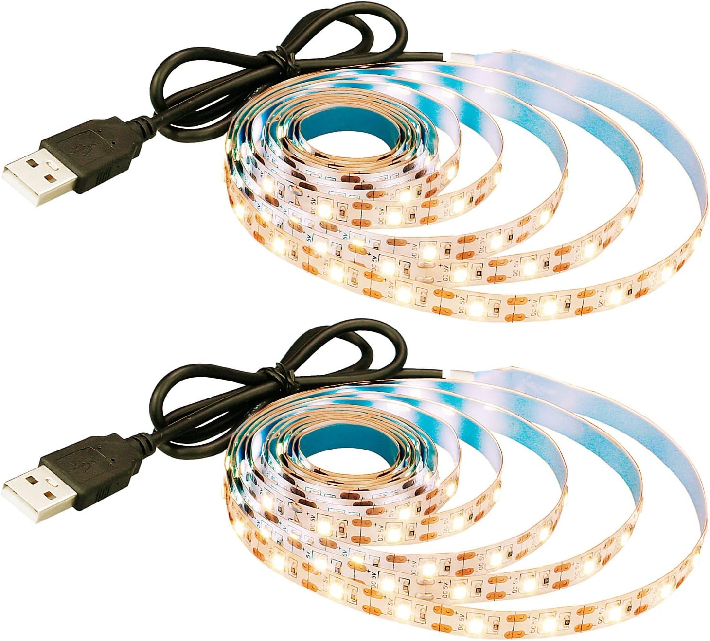 GOMING 5V USB LED Strip Light Warm White 3000K USB Powered 4M (2pcs x 6.6ft) 240LEDs Flexible SMD2835 No-Waterproof IP20 LED Tape Lights - Image 5
