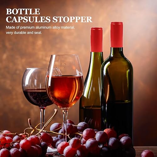 Miniatura 7 de Luxshiny 10pcs Pvc Termoencogimiento Cápsulas Con Lágrima Vino Envoltura Botella Cápsulas Shrink Cap para Bodegas y Uso en el Hogar Rojo