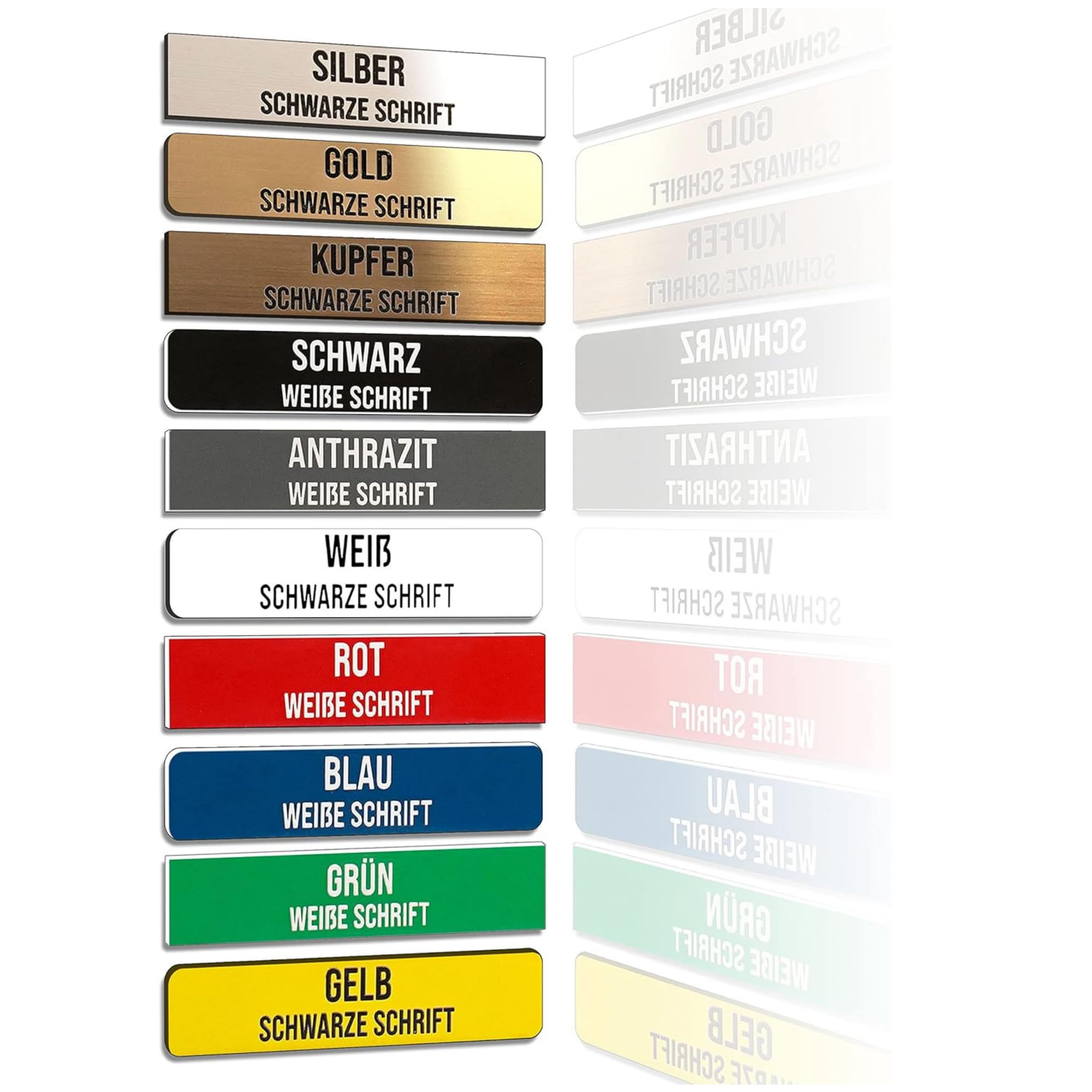 FILIGRAVO 2 unterschiedlich personalisierte Klingelschilder (2 Stück) - Türschild und Briefkastenschild - Wetterfest mit Gravur - Acrylschild MADE IN GERMANY