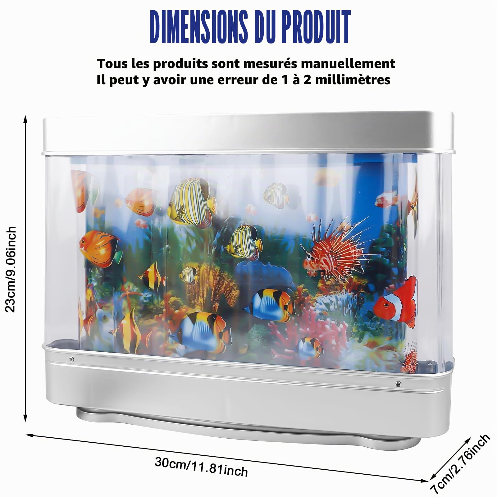 Lampe LED pour aquarium, lampe de nuit décorative, petit aquarium artificiel, lampe pour poissons tropicaux, lampe de paysage d'aquarium avec prise UE, aquarium artificiel pour salon, bureau,