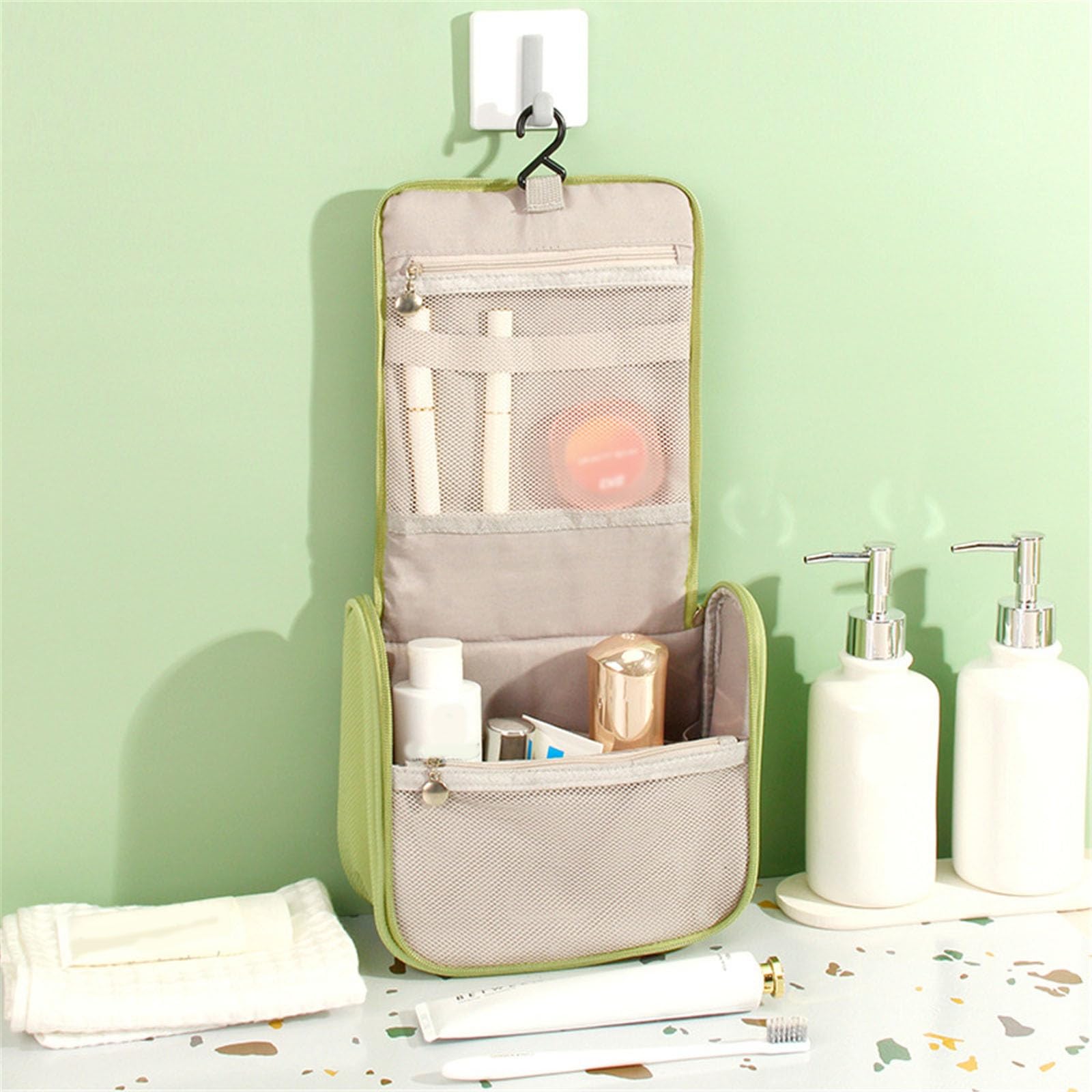 Bolsas de Aseo Neceser de Viaje Colgante for cosméticos para Uso Diario(Blanco)